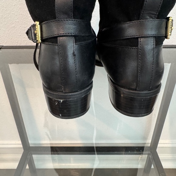 LAUREN RALPH LAUREN Marion -W Women’s Black Leather & Suede Zip Riding Boot 9W - Picture 11 of 16